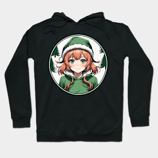 Green eyed waifu wants to celebrate xmas with you Hoodie